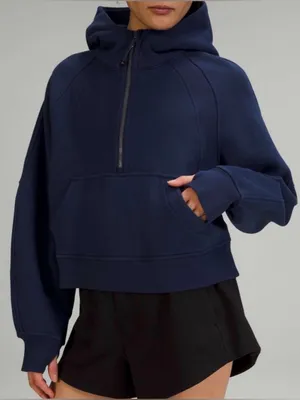 Lululemon Scuba Oversized Half-Zip Hoodie XS Small Night Sea Blue Lounge Cozy thumbnail 2