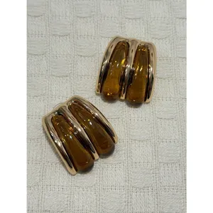 8 Other Reasons Gia Stud Earrings Brown / Gold thumbnail 4