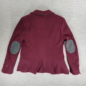 41 Hawthorne Tweed Blazer Womens Medikum Burgundy Jacket Elbow Patches Buttons thumbnail 2
