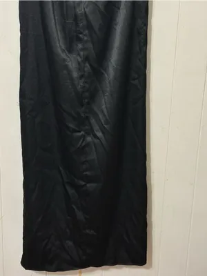 Azazie Zaya Black Satin Halter Maxi Dress Size A8 Formal Gown thumbnail 7