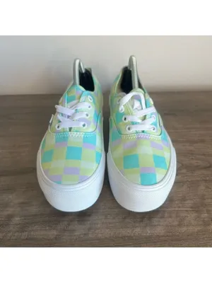 VANS NEW Women's Stac Pastel Plaid Checkerboard Platform Shoe Size 6.5 #1104 thumbnail 3