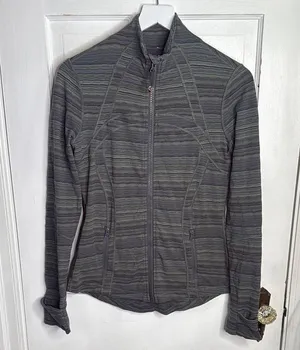 Lululemon Define Jacket Space Dye Twist Dark Slate Fatigue Green W1445 Sz 8 thumbnail 7
