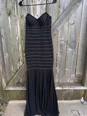EUC Betsy & Adam Black Sweetheart Mermaid Maxi Dress Size 0 thumbnail 3