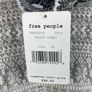 NEW Free People At The Lodge Pullover Top Size XS Grey Frost Combo Fair Isle Ski thumbnail 7