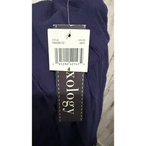NWT Luxology Dress Womens Size 4 Navy Blue Lace Overlay Spaghetti Strap‎ Midi thumbnail 4
