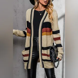 Express Multicolor Striped Open Front Oversized Cardigan Size XS thumbnail 8