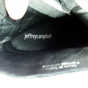 Jeffrey Campbell Spaced Booties Women 7.5 Black Leather Platform Block Heel Goth thumbnail 10