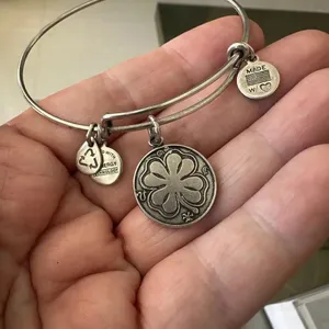 Alex and And Four Leaf Clover Shamrock Bangle Bracelet thumbnail 3