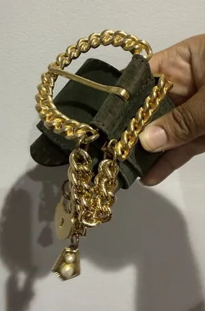 Vintage Dame Belt and Bag Green Suede Leather Belt Size‎ L Womens Genuine 36.5" thumbnail 1