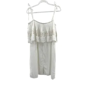 New L*Space Women's White Jaclyn Dress Large Boho Festival Tie Sleeve Flowy‎ thumbnail 5