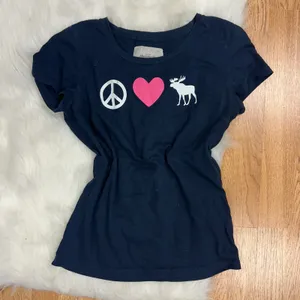 Y2k Abercrombie Peace Love Moose graphic tee navy thumbnail 1