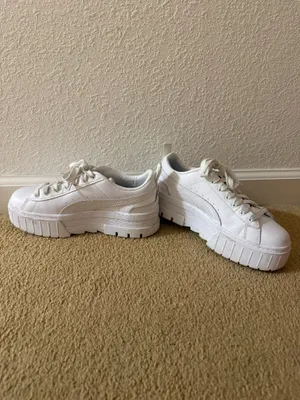 Puma Mayze Platform Sneakers in white thumbnail 2