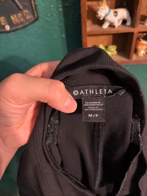 Athleta Black Pull On High Rise Trousers Sz Medium Petite thumbnail 3