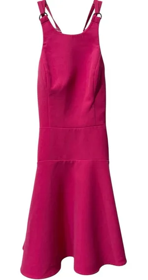 NBD Revolve Pink Criss Cross Back Halter Skater‎ Mini Dress Size Small thumbnail 1