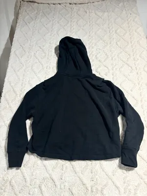 Nike black cropped hoodie large heavyweight thumbnail 2