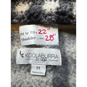 Koolaburra‎ by UGG Plaid Fleece Pullover Quarter Zip Jacket Women's Medium Tan thumbnail 3