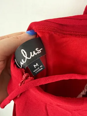NWT Lulus Strappy To Be Here Red Lace-Up Maxi Dress Size Medium M NEW thumbnail 12