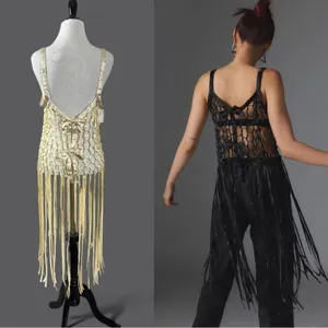 Urban Outfitters Coquette Dainty See Through Satin Ribbon Bow Fringe Midi Top in Blush Small thumbnail 10