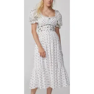 For Love & Lemons Guisti Floral Midi Dress – Smocked Bodice, Women’s Size S thumbnail 3