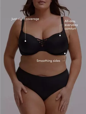 Torrid XO Plunge Push-Up Bra 42DDD Rich Black 360 Back Smoothing NWT NEW thumbnail 4