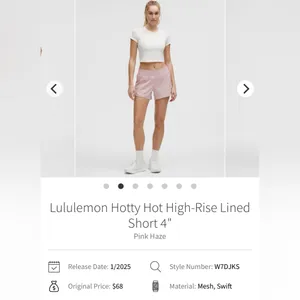 Lululemon NWT Hotty Hot High Rise Lined 4”Shorts Pink Haze Size 12 thumbnail 7