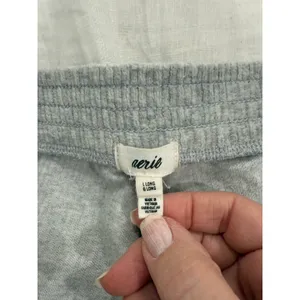 Aerie High Rise Pull On Sweatpants Gray Cotton Blend Women's Size Large thumbnail 4