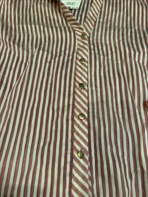Zara Striped Pink & Cream Button-Up Women's Shirt Size XL NWT - C30-138 thumbnail 4