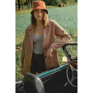 Anthropologie AVEC LES FILLES Longline Plaid Blazer Jacket Preppy Academia Small thumbnail 4