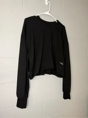AYBL Cropped Oversized Jumper in Black Women’s Size Large Crewneck Sweatshirt thumbnail 3