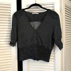 Abercrombie and Fitch Black Polka Dot Blouse thumbnail 1