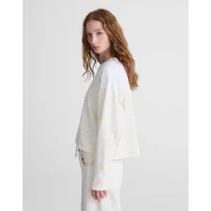Madewell The Perfect Tie-Waist Tee in Allday Jersey Striped Pineapple M NWT thumbnail 4
