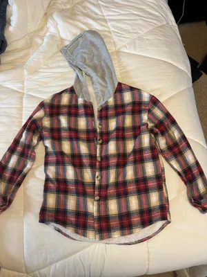 Shein Hooded Flannel thumbnail 1