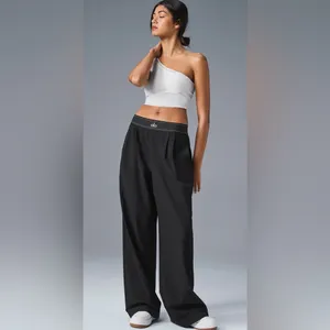 Alo Yoga NWT Suit Up Trouser Regular Lightweight Straight Leg Black Size S thumbnail 3