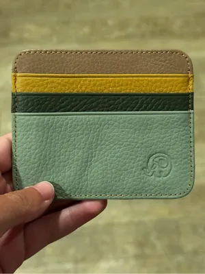 NEW Handmade Italian Leather Card Holder Wallet Multicolor thumbnail 2