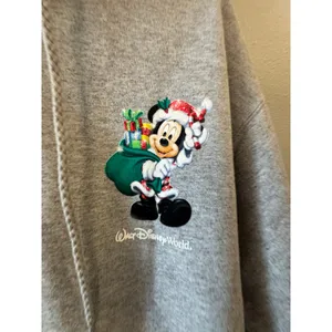 Disney mickey mouse fab 5 Chirstmas grey hoodie adult medium NWT thumbnail 2