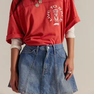 NWT Free People Hometown Denim Mini Skirt in Find Away thumbnail 3