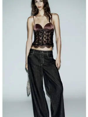Zara Sequin Lace Corset Top (S) thumbnail 2