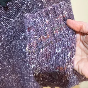Intermix Purple Marled Baby Alpaca Merino Wool‎ V-Neck Sweater sz Small thumbnail 4