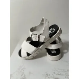 Circus by Sam Edelman Sandals Womens 9 White Cross Strap Platform Lug Sole thumbnail 7