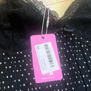 Edikted Black Lace Polka Dot Top thumbnail 3