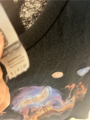 Space Graphic Black Tee with Purple & Orange Artwork thumbnail 3