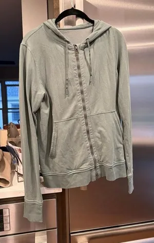 Lululemon‎ full-zip hoodie, likely the "Press Pause Jacket" green 10 thumbnail 1