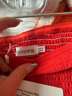 Beginning Boutique Red Strapless Maxi Dress thumbnail 5