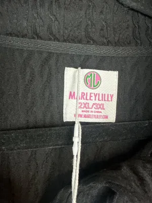 Marleylilly 2XL/3XL Cable Knit Popover Pullover Black Monogram NWT Plus Size thumbnail 2
