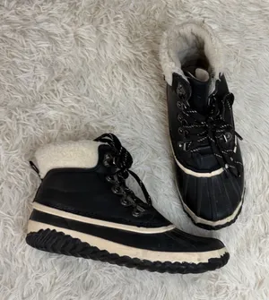 Waterproof JBU Boots Winter Snow Boots‎ Lace Up Black Faux Fur thumbnail 1