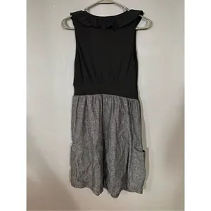 Be Bop Black And Gray Faux Button Ruffle Dress Size Medium thumbnail 2