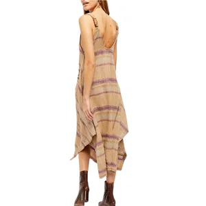 FREE PEOPLE Harper Striped Maxi Tank A-Line Swing Dress Women's Size Small thumbnail 2
