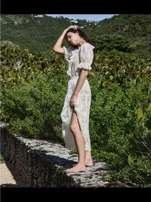 Doen Cream Lace Midi Skirt, S thumbnail 7