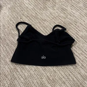 ALO Yoga Black Seamless Sports Bra thumbnail 3