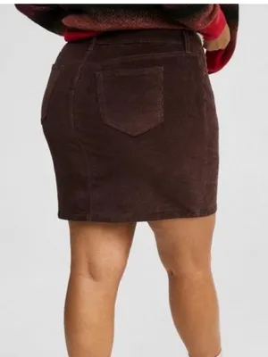 Torrid Womens Brown Corduroy fall Mini Skirt size 18 thumbnail 2